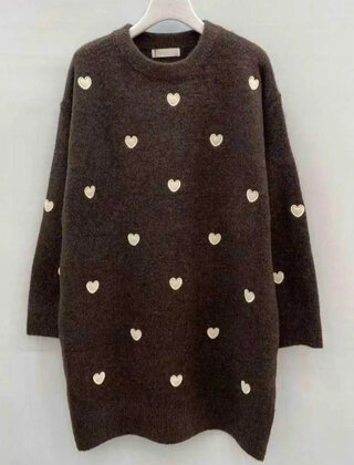 Trui Hartjes long bruin