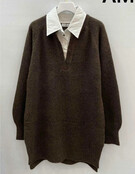 Trui Saar long bruin