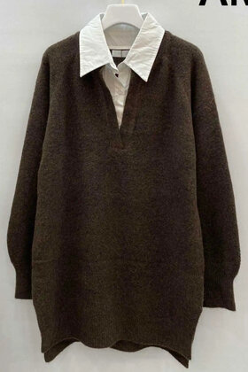 Trui Saar long bruin