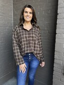 Blouse Dorien ruit bruin