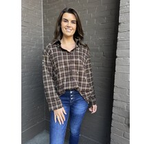 Blouse Dorien ruit bruin