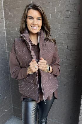 Bodywarmer strass bruin
