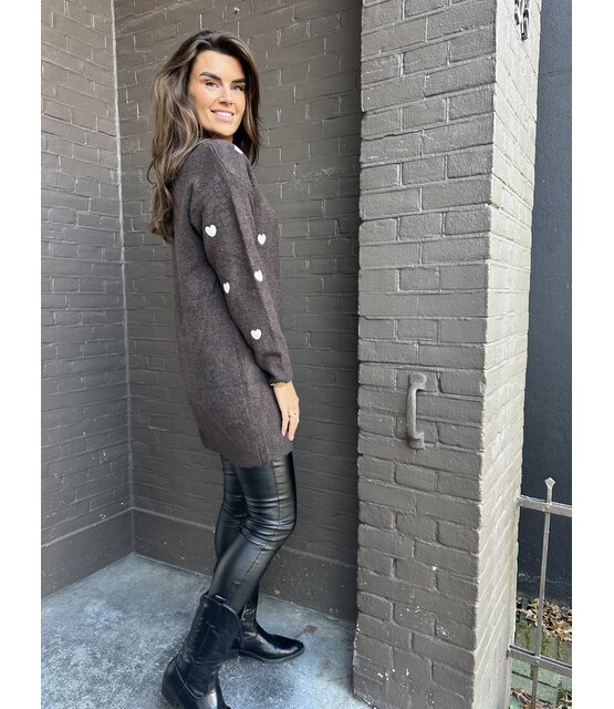 Trui Hartjes long bruin