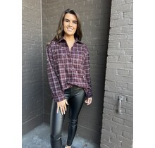 Blouse Dorien ruit bordeaux