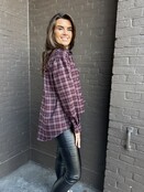 Blouse Dorien ruit bordeaux