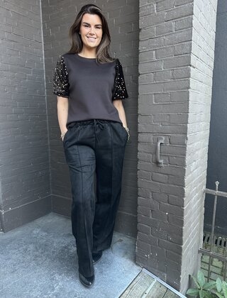Broek Suede Zwart