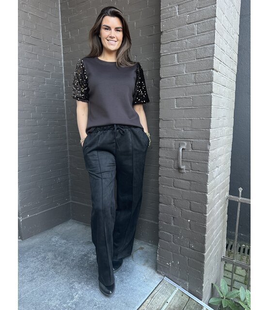 Broek Suede Zwart