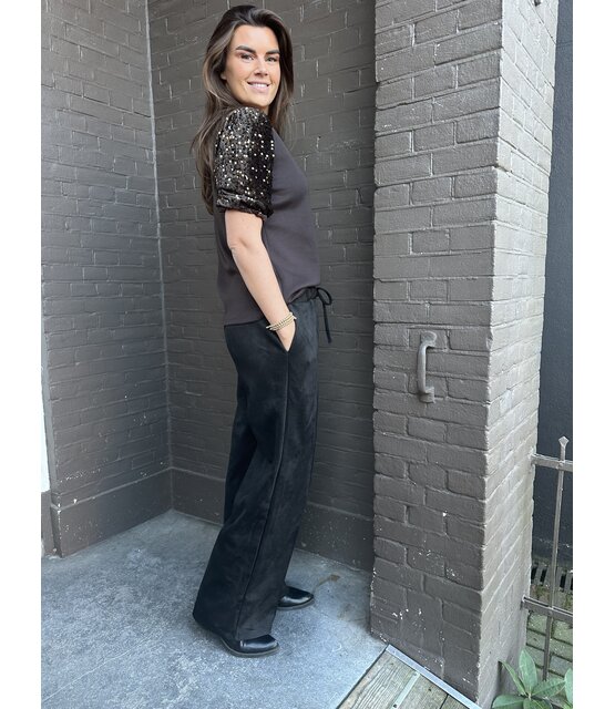Broek Suede Zwart