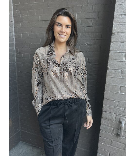 Blouse Paillet Taupe