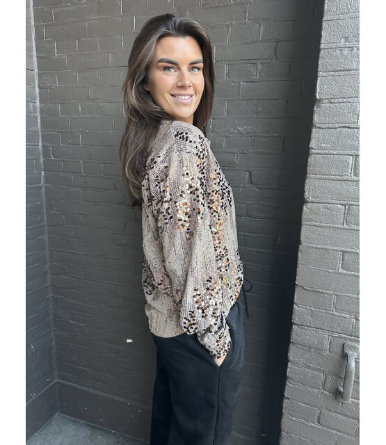 Blouse Paillet Taupe