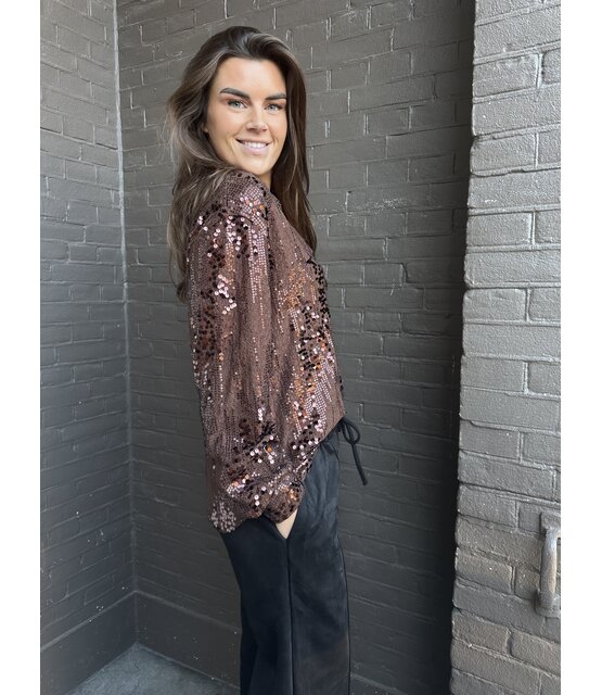 Blouse Paillet Bruin
