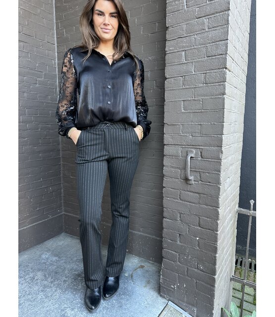 Broek Stripe Zwart/goud