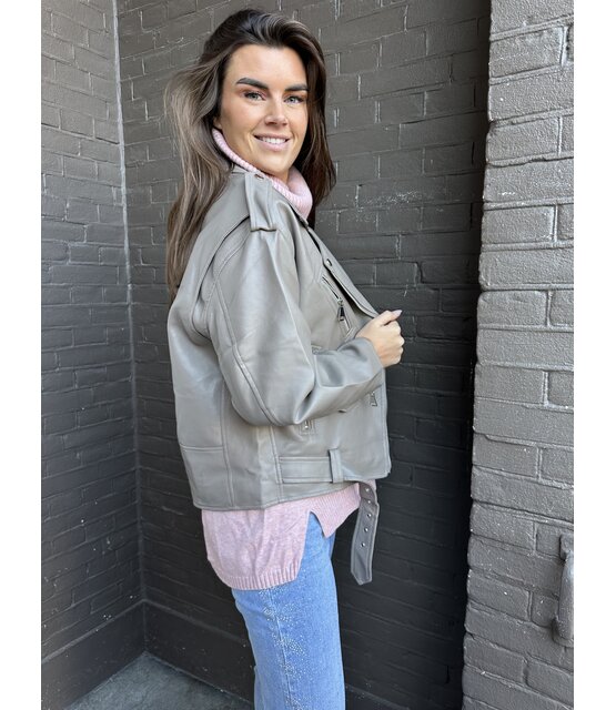 Jas Biker Taupe