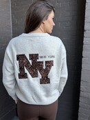 Trui New York Paillet Beige