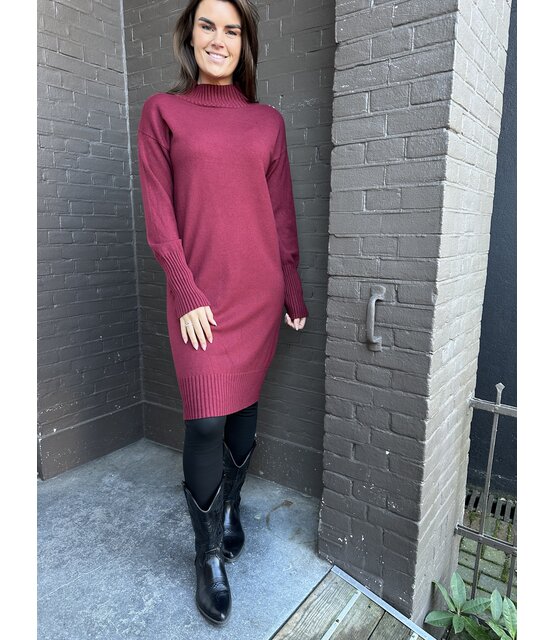 Jurk Col Bianca Bordeaux