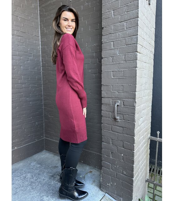 Jurk Col Bianca Bordeaux