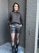 Short Leather Look Bruin