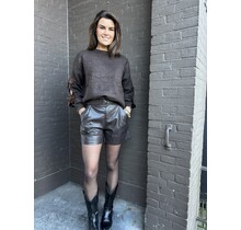 Short Leather Look Bruin