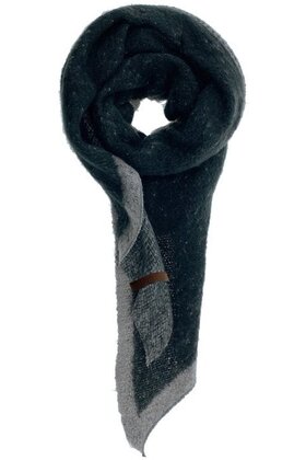 Sjaal Fem Rand Zwart/Grijs