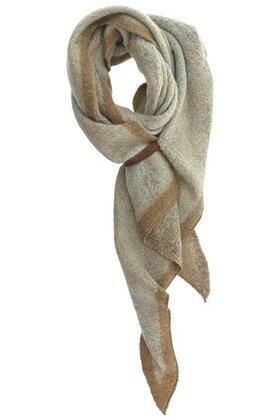 Sjaal Fem Rand Beige