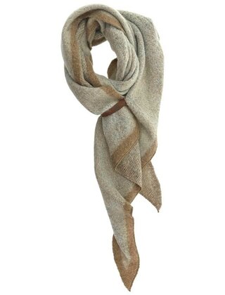 Sjaal Fem Rand Beige