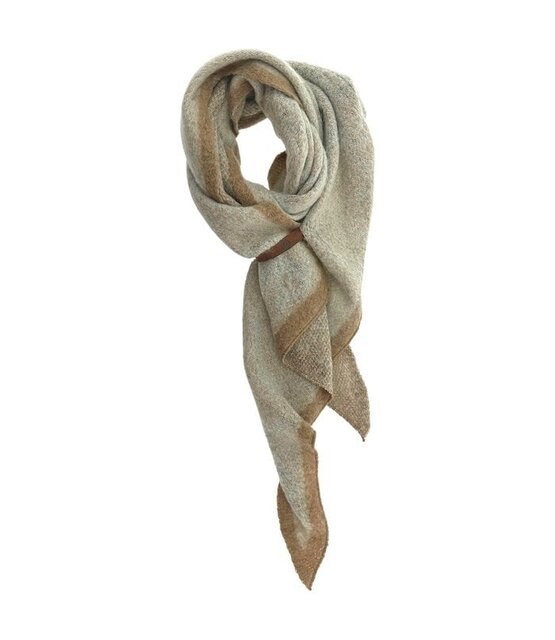 Sjaal Fem Rand Beige