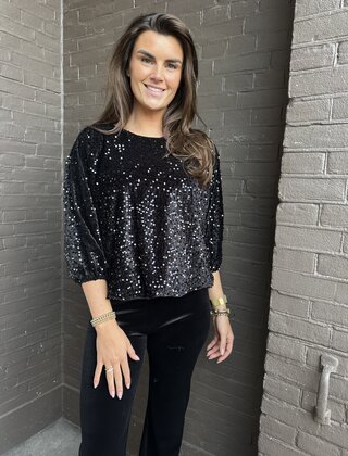 Top Paillet Zwart