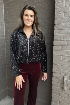 Jas Bomber Paillet Zwart