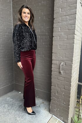 Broek Velvet Bordeaux