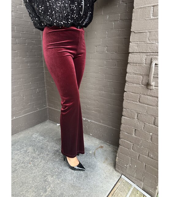 Broek Velvet Bordeaux