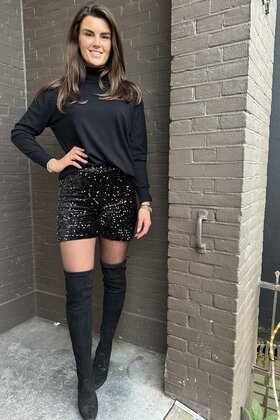 Short Paillet Zwart