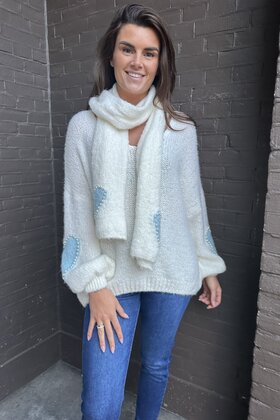 Trui Cosy Hart Off-white