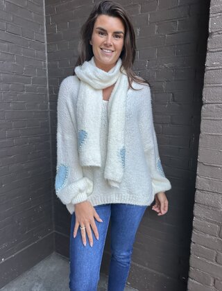Trui Cosy Hart Off-white