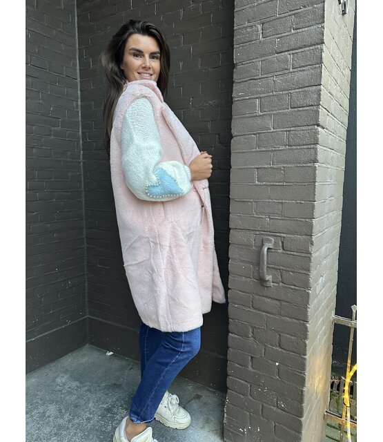 Bodywarmer Fluffy Roze