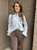 Blouse Ruffle Blauw