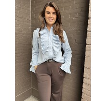 Blouse Ruffle Blauw