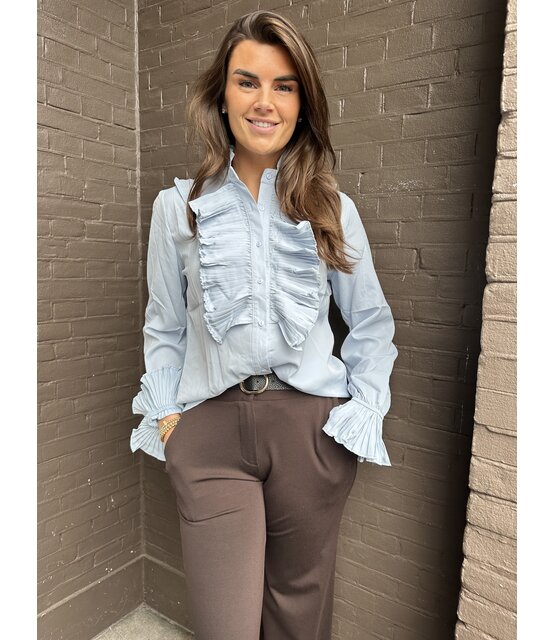 Blouse Ruffle Blauw