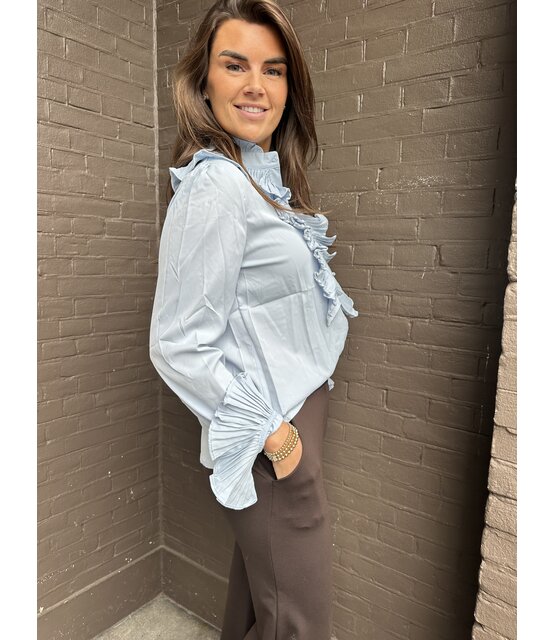 Blouse Ruffle Blauw