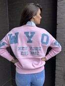 Trui New York roze/lichtblauw