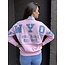Trui New York roze/lichtblauw