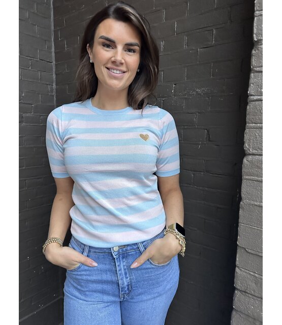 Top Vanessa Blauw/Roze