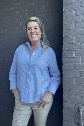 Blouse Esther Blauw/Goud