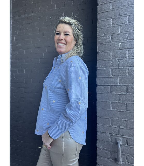 Blouse Esther Blauw/Goud