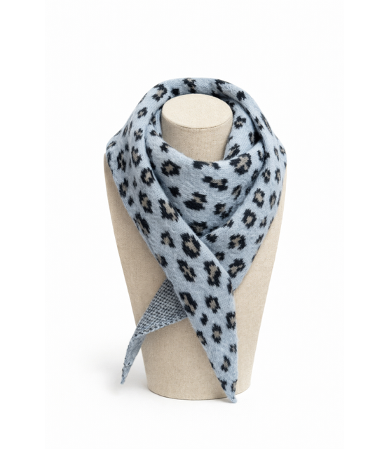 Sjaal Kort Panter Blauw