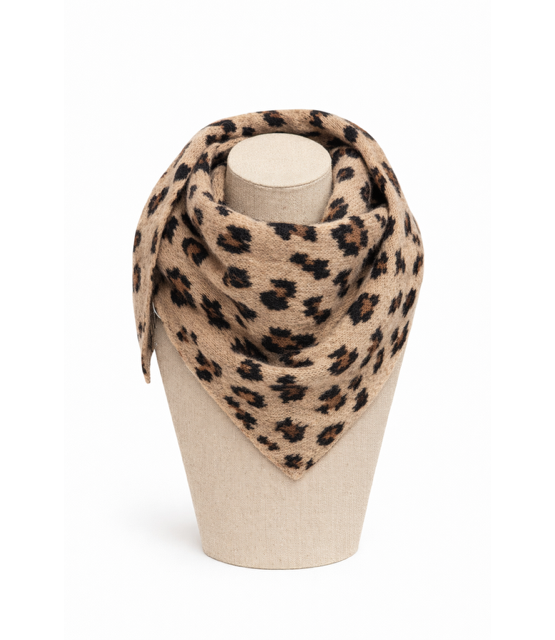 Sjaal Kort Panter Taupe