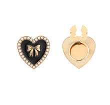 Knoop broche hart zwart