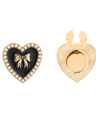 Knoop broche hart zwart