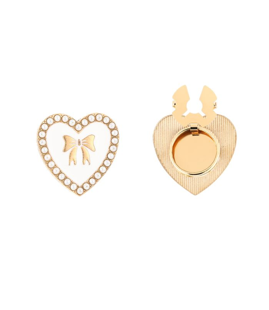 Knoop Broche hart wit