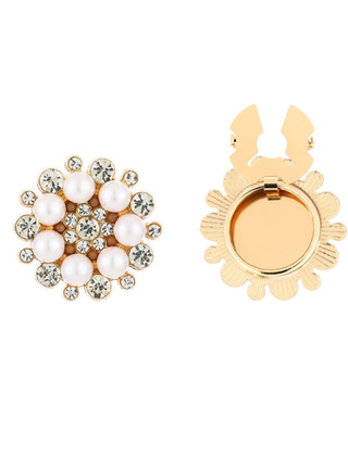 Knoop broche parel goud