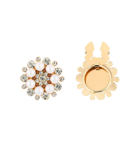 Knoop broche parel goud